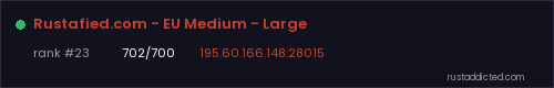 Rustafied.com - EU Medium - Large – Rust server stats