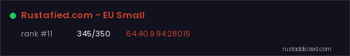 Rustafied.com - EU Small – Rust server stats