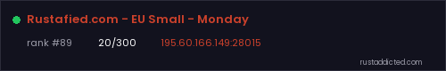 Rustafied.com - EU Small - Monday – Rust server stats