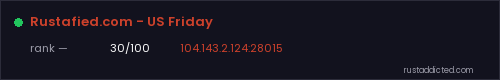 Rustafied.com - US Friday – Rust server stats