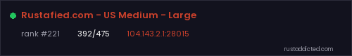 Rustafied.com - US Medium - Large – Rust server stats