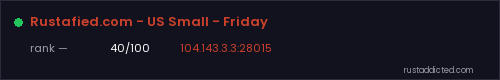 Rustafied.com - US Small - Friday – Rust server stats