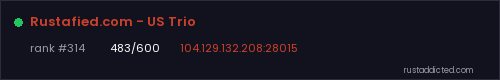 Rustafied.com - US Trio – Rust server stats