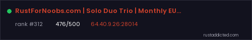 RustForNoobs.com | Solo Duo Trio | Monthly EU 06/08 06.08 – Rust server stats