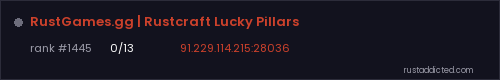 RustGames.gg | Rustcraft Lucky Pillars – Rust server stats