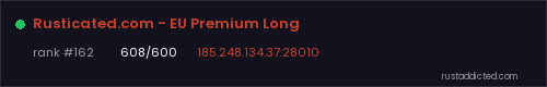 Rusticated.com - EU Premium Long – Rust server stats