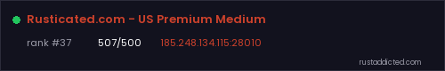 Rusticated.com - US Premium Medium – Rust server stats