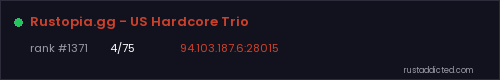 Rustopia.gg - US Hardcore Trio – Rust server stats