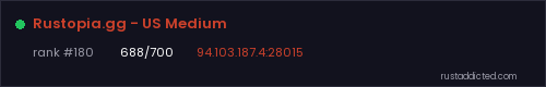 Rustopia.gg - US Medium – Rust server stats