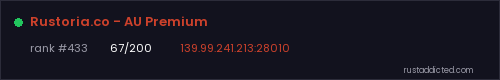 Rustoria.co - AU Premium – Rust server stats