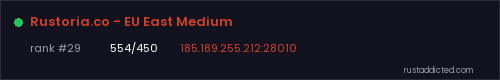 Rustoria.co - EU East Medium – Rust server stats
