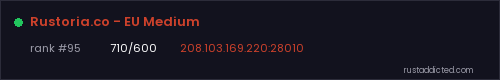 Rustoria.co - EU Medium – Rust server stats