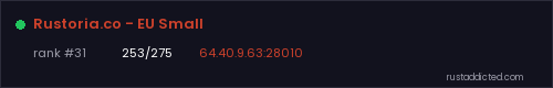 Rustoria.co - EU Small – Rust server stats