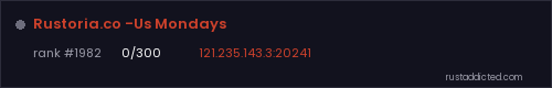 Rustoria.co -Us Mondays – Rust server stats