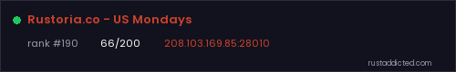 Rustoria.co - US Mondays – Rust server stats