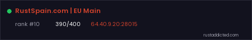 RustSpain.com | EU Main – Rust server stats