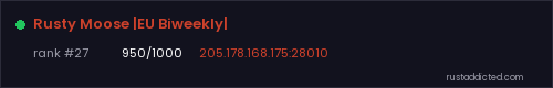 Rusty Moose |EU Biweekly| – Rust server stats