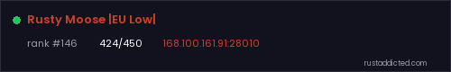 Rusty Moose |EU Low| – Rust server stats
