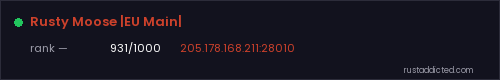 Rusty Moose |EU Main| – Rust server stats