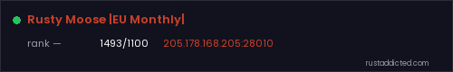 Rusty Moose |EU Monthly| – Rust server stats