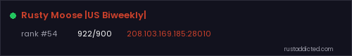 Rusty Moose |US Biweekly| – Rust server stats