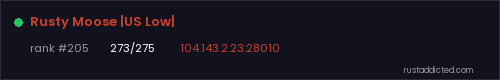Rusty Moose |US Low| – Rust server stats