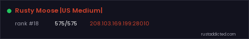 Rusty Moose |US Medium| – Rust server stats