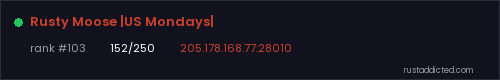 Rusty Moose |US Mondays| – Rust server stats