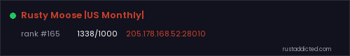 Rusty Moose |US Monthly| – Rust server stats