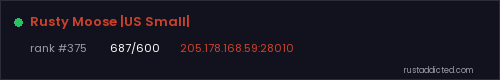 Rusty Moose |US Small| – Rust server stats