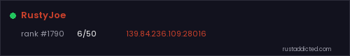RustyJoe – Rust server stats