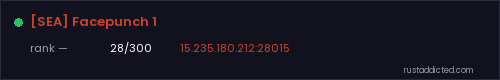[SEA] Facepunch 1 – Rust server stats