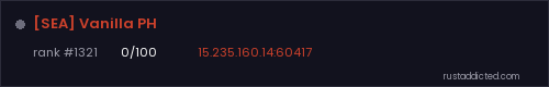 [SEA] Vanilla PH – Rust server stats