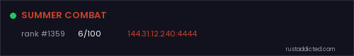 SUMMER COMBAT – Rust server stats