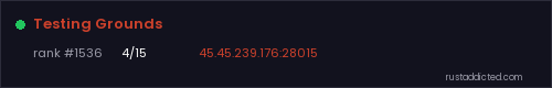 Testing Grounds – Rust server stats