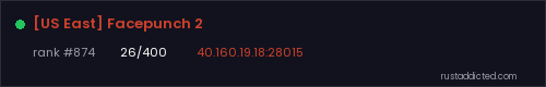 [US East] Facepunch 2 – Rust server stats