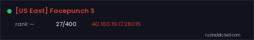 [US East] Facepunch 3 – Rust server stats