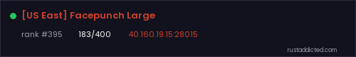 [US East] Facepunch Large – Rust server stats