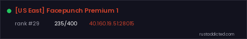 [US East] Facepunch Premium 1 – Rust server stats