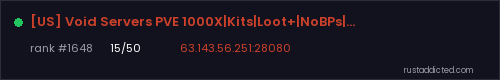 [US] Void Servers PVE 1000X|Kits|Loot+|NoBPs|Events – Rust server stats