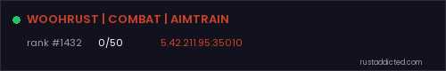 WOOHRUST | COMBAT | AIMTRAIN – Rust server stats