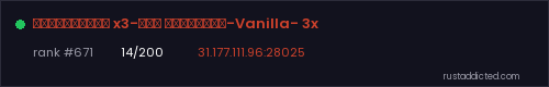 Российский x3-Для Новичков-Vanilla- 3x – Rust server stats