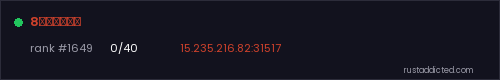 8月快樂放風日 – Rust server stats