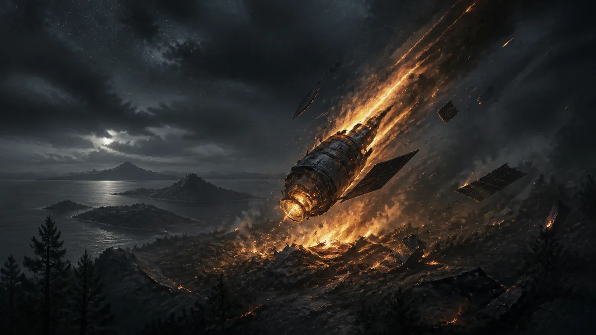 Satellite Crash — Rust event key art