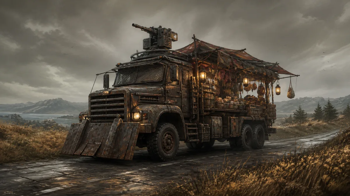 Travelling Vendor — Rust event key art